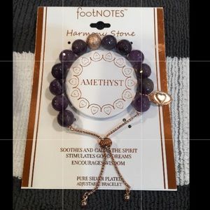 Footnote Amethyst Adjustable Bracelet